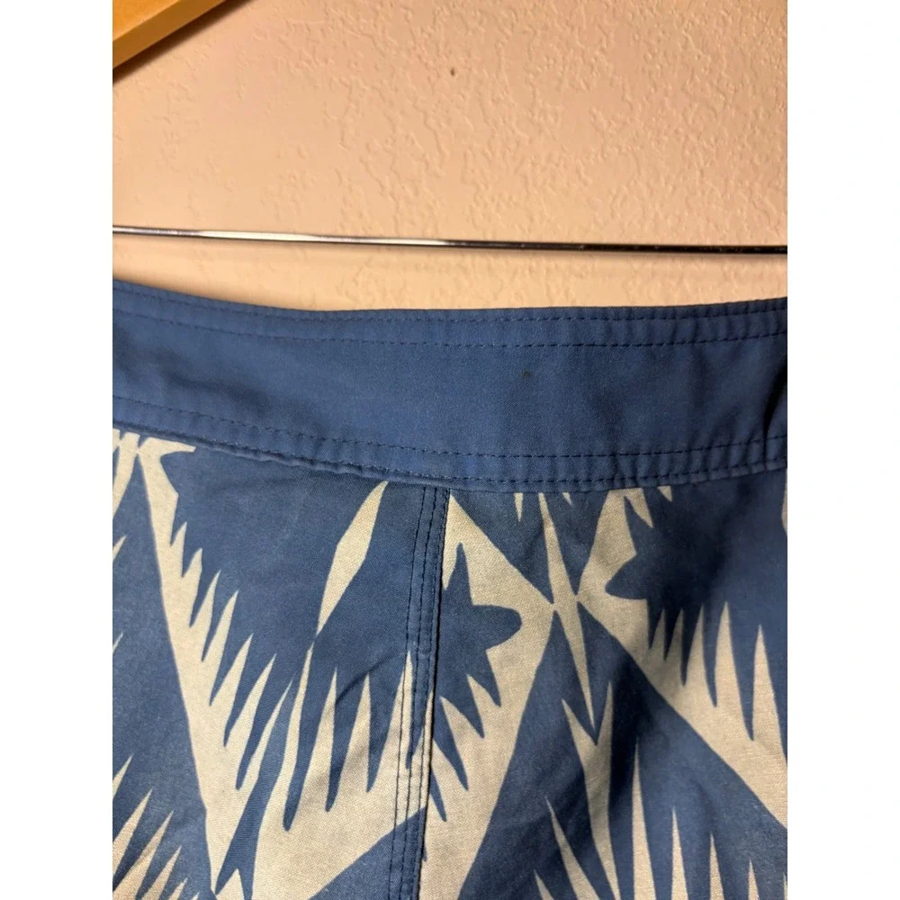 Rip Curl Mens Board Shorts Blue  Geometric Diamond Print Surf Swim Trunks Sz 32